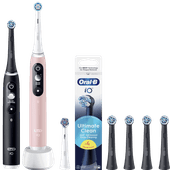 Oral-B iO Series 6N Doppelpack Schwarz + Rosa Vorteilspack Elektrische Zahnbürste für weißere Zähne