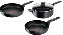 Tefal Hard Titanium Pro Frying Pan Set 24cm + 28cm + High-sided Skillet 28cm Tefal pan with standard non-stick coating