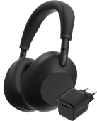 Sony WH-1000XM6 Schwarz + BlueBuilt Quick-Charge-Ladegerät 3D-Audio-Kopfhörer