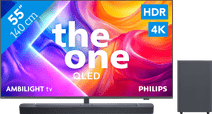 Philips Ambilight 55 inches PUS9000 QLED 4K (2025) + JBL Bar 2.1 Deep Bass M2 Black Medium-sized QLED TV