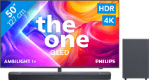 Philips Ambilight 50 inches PUS9000 QLED 4K (2025) + JBL Bar 2.1 Deep Bass M2 Black Medium-sized QLED TV