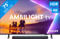 Philips Ambilight 75 Zoll PUS8500 QLED 4K (2025) + JBL Bar 300 M2 Schwarz Fernseher mit AirPlay