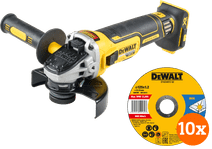 DeWalt DCG405NT-XJ (ohne Akku) + DeWalt Trennscheibe INOX 125 x 1 x 22,2 mm 10 Stück Winkelschleifer