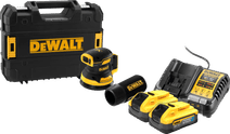 DeWalt DCW210NT-XJ 5,0 Ah POWERSTACK Akku (2x) Starterset Schleifmaschine mit Staubabsaugung