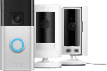 Ring Battery Video Doorbell Nickel + Indoor Cam 2. Gen. + Stick Up Cam Battery Videotürklingel