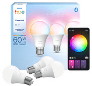 Philips Hue Essential A60 White & Color E27 3er-Pack Smart-Lampe mit E27-Fassung