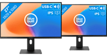 BlueBuilt 27-inch Full HD Monitor with USB-C Duo Pack Business monitor for a dual screen setup