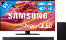 Samsung 55 inches Neo QLED QN90F + Samsung HW-B760GF TV with a pivotable base