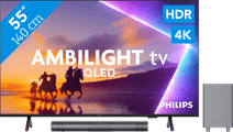 Philips Ambilight 55 Zoll PUS8500 QLED 4K (2025) + Philips TAB6100 Mittelgroßen Philips Fernseher