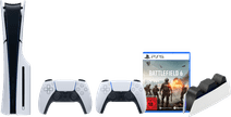 PlayStation 5 Slim mit Laufwerk + Battlefield 6 + Zusätzlicher Controller Weiß + Ladestation Weihnachtsangebot 2025 für die PlayStation 5