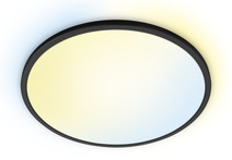 WiZ Deckenleuchte SuperSlim - Licht in allen Weißtönen - Schwarz Smart-Lampe mit WLAN