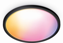 WiZ Deckenleuchte SuperSlim - Schwarz - Weiß- und Farblicht WiZ Leuchte