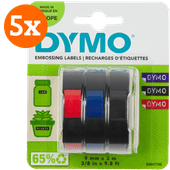 DYMO Embossing Tape 9mm 3-color 5-pack Label