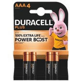 Duracell Alkaline Plus AAA batteries 4 units Battery