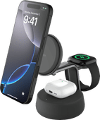 Belkin UltraCharge 3-in-1 MagSafe Wireless Charger with Stand Qi2 25W Black Wireless chargers for smartwatch
