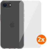 BlueBuilt Back Cover iPhone 16e Transparent + Screen Protector Glass Duo Pack BlueBuilt case for iPhone