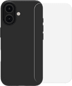 BlueBuilt Back Cover iPhone 16 Black + Screen Protector Glass Sustainable phone case