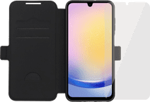 BlueBuilt Samsung Galaxy A26 Book Case Schwarz + Panzerglas Hülle zum Falten