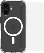 BlueBuilt Protective Backcover mit MagSafe iPhone 16 Transparent + Panzerglas BlueBuilt Hülle für iPhone