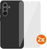 BlueBuilt Samsung Galaxy A36 Backcover Schwarz + Panzerglas Doppelpack BlueBuilt Handyhülle