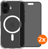 BlueBuilt Protective Cover with MagSafe iPhone 16 + Privacy Screen Protector Duo Pack Ruggedized case
