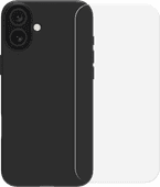 BlueBuilt Back Cover Apple iPhone 16 Plus Black + Screen Protector Glass Sustainable phone case