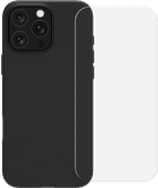 BlueBuilt Backcover iPhone 16 Pro Schwarz + Panzerglas BlueBuilt Hülle für iPhone