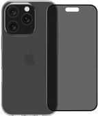 BlueBuilt Backcover iPhone 16 Pro Transparent + Panzerglas mit Blickschutzfilter BlueBuilt Hülle für iPhone