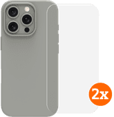 BlueBuilt Back Cover iPhone 16 Pro Gray + Screen Protector Glass Duo Pack Apple iPhone 16 Pro case