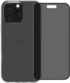 BlueBuilt Backcover iPhone 16 Pro Max Transparent + Panzerglas mit Blickschutzfilter Apple iPhone 16 Pro Max Hülle