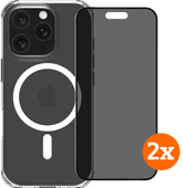 BlueBuilt Protective Cover with MagSafe iPhone 16 Pro + Privacy Screen Protector Duo Pack Ruggedized case