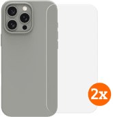 BlueBuilt Backcover iPhone 16 Pro Max Grau + Panzerglas Doppelpack Apple iPhone 16 Pro Max Hülle