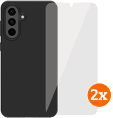 BlueBuilt Samsung Galaxy A56 Backcover Schwarz + Panzerglas Doppelpack Samsung A56 Hülle