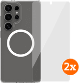 BlueBuilt Protective Cover Magnet Galaxy S25 Ultra Transparent + Protector Doppelpack BlueBuilt Handyhülle