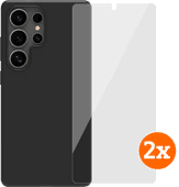 BlueBuilt Samsung Galaxy S25 Ultra Backcover Schwarz + Panzerglas Doppelpack BlueBuilt Handyhülle