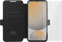 BlueBuilt Samsung Galaxy S25 FE Book Case Schwarz + Panzerglas Hülle zum Falten