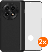 BlueBuilt Backcover OnePlus 13 Schwarz + Panzerglas Doppelpack OnePlus 13 Hülle