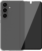 BlueBuilt Samsung Galaxy S25 Backcover Transparent + Panzerglas mit Blickschutzfilter Langlebige Handyhülle