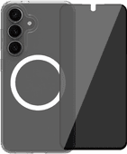 BlueBuilt Backcover Samsung Galaxy S25 Transparent + BlueBuilt Panzerglas mit Blickschutzfilter Langlebige Handyhülle