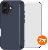 BlueBuilt Protective Backcover iPhone 17 Blau + Panzerglas Doppelpack BlueBuilt Hülle für iPhone