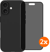 BlueBuilt Back Cover iPhone 17 Black + Privacy Filter Screen Protector Duo Pack Apple iPhone 17 case