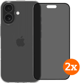 BlueBuilt Backcover iPhone 17 Transparent + Displayschutz mit Blickschutzfilter Doppelpack BlueBuilt Hülle für iPhone