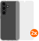 BlueBuilt Protective Backcover Samsung Galaxy S25 Transparent + Displayschutz Doppelpack Ruggedized Hülle