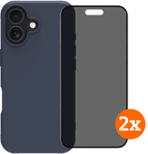 BlueBuilt Protective Backcover iPhone 17 Blau + Displayschutz mit Blickschutzfilter Doppelpack BlueBuilt Hülle für iPhone