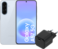 Samsung Galaxy A57 128GB Hellblau 5G + BlueBuilt Ladegerät mit USB-C-Anschluss 45 W Schwarz Samsung Galaxy A57