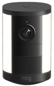 Ring Spotlight Cam 2. Generation Akku Schwarz Ring Kamera für einen kleinen Garten