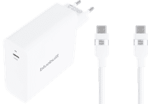 BlueBuilt 140W GaN USB-C Charger White + USB-C cable 240W 2m Nylon White BlueBuilt laptop charger