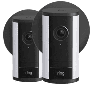 Ring Spotlight Kamera Pro 2. Generation Stecker Schwarz Doppelpack Ring Kamera für einen kleinen Garten