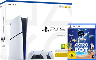PlayStation 5 Slim mit Laufwerk + Astro Bot + Zusätzlicher Controller Weiß