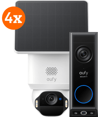 eufy SoloCam E42 4er-Pack + Video Doorbell E340